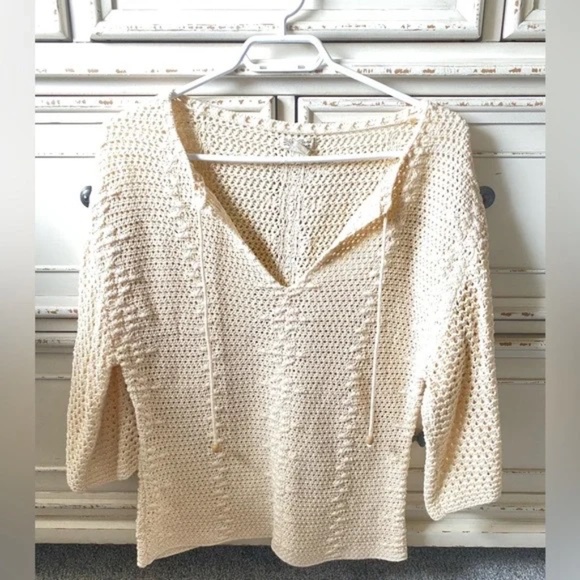 Lucky Brand Crochet Sweater Small - Picture 1 of 6